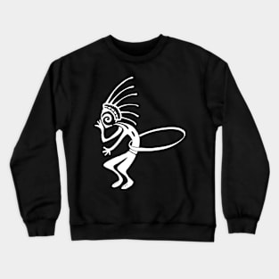 Kokopelli hula hoop white Crewneck Sweatshirt